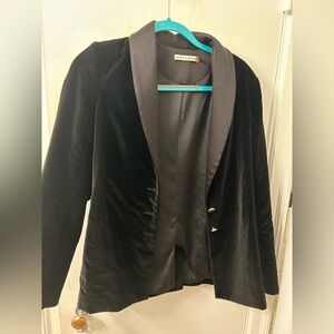 Alice + Olivia Black Velvet Blazer
